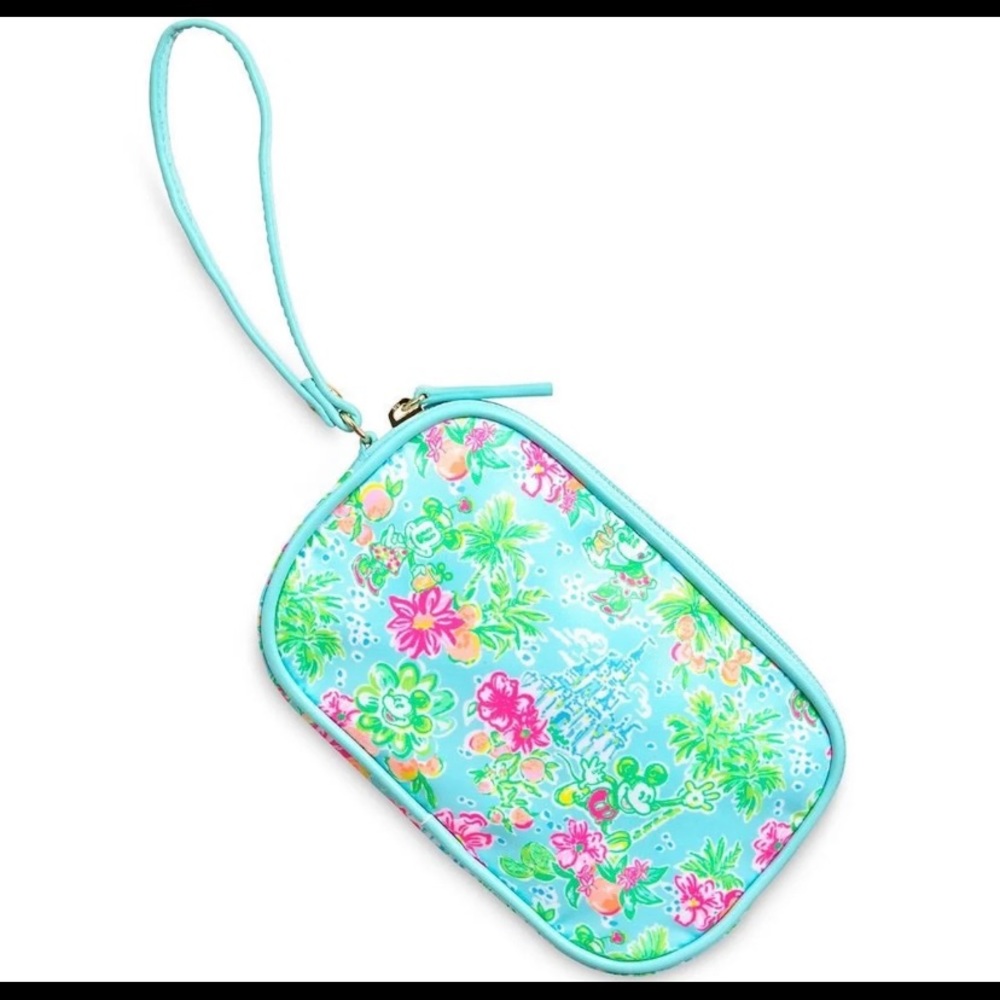 NWT Lilly Pulitzer x Disney Parks Wristlet Mickey Minnie Cinderella Castle